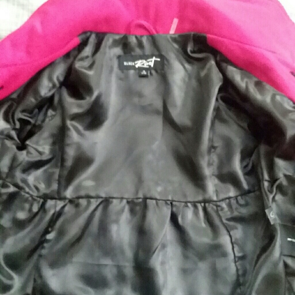 Black Rivet Girls Raspberry Color Coat - Picture 7 of 7